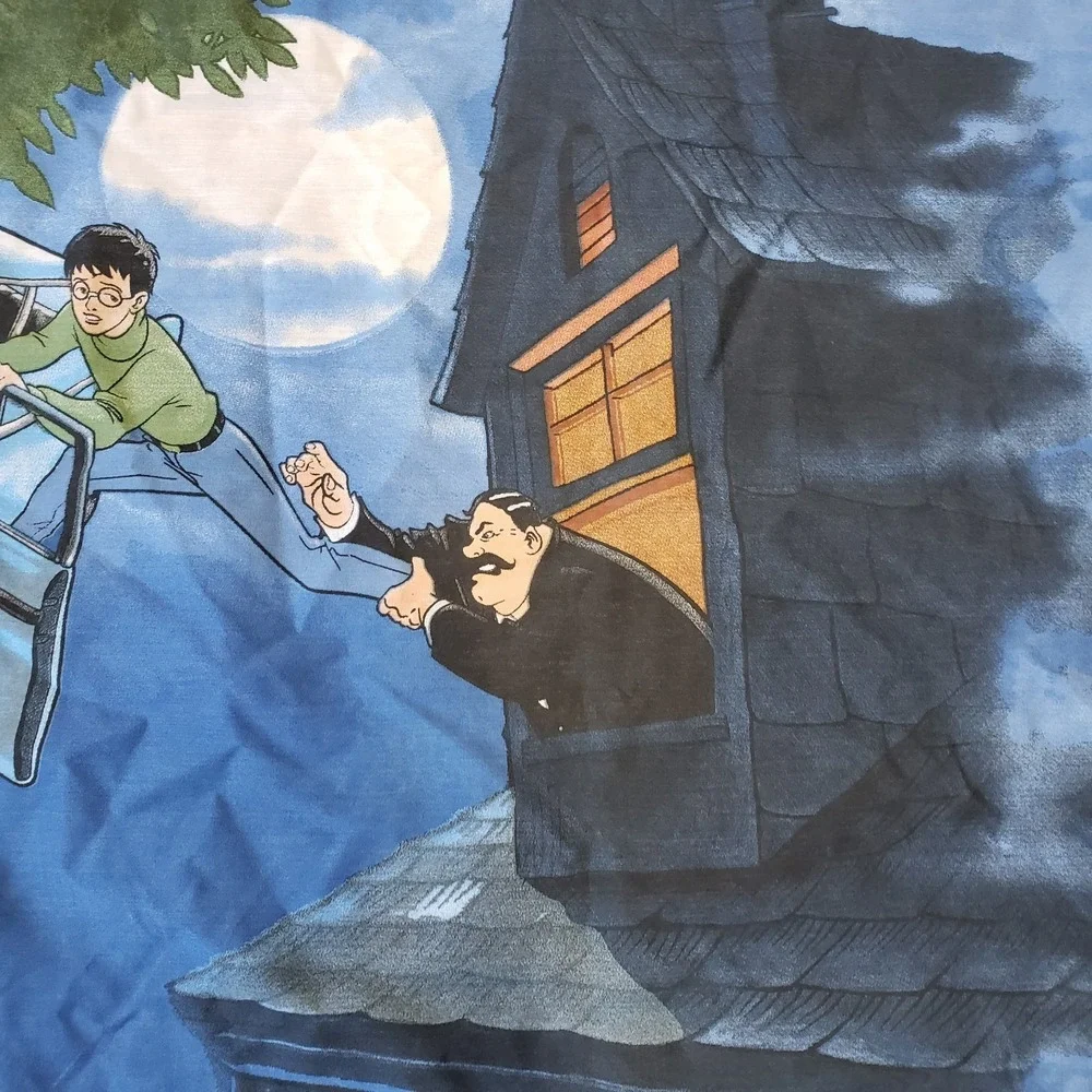 Harry Potter Flying Car Fabric Panel 34x50 Cheater Quilt Cotton Blue